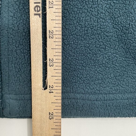 The North Face Fleece Jacket Womens Size M Green Full Zip Pockets Logo Mock Neck - Picture 14 of 15
